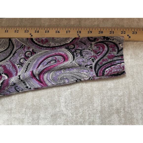 Talbots Sweater Petite 2X Purple Gray Paisley Pure Merino Wool Knit Pullover Top - Picture 7 of 13